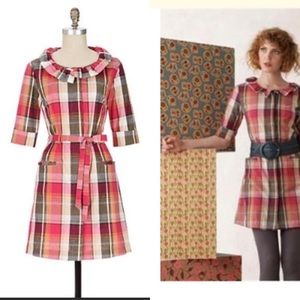 Anthropologie With A Flourish Plaid Shirtdess